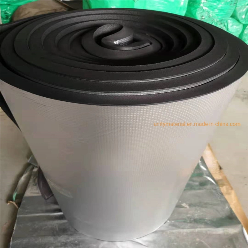 EPDM Rubber Plastic Panels Fireproof Flame / Fire Retardant Foam Heat Sponge Thermal Insulation Sheet with Compound Aluminum Foil Veneer Clad Coated Sticker